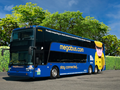 Left side view of a Megabus